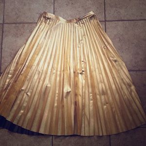 Gold pleated skirt